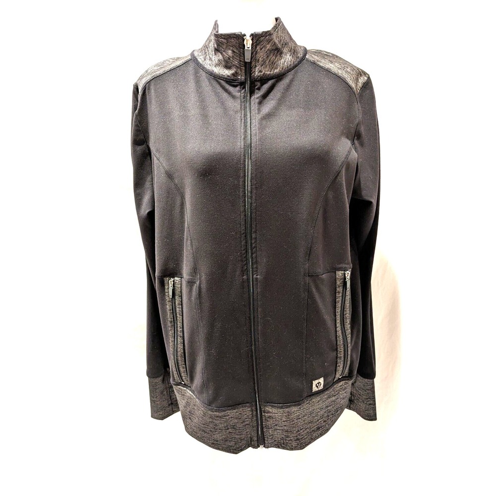 Anne Klein Woman's Casual Sport Active Jacket full zip black size XL Exc. Cond.